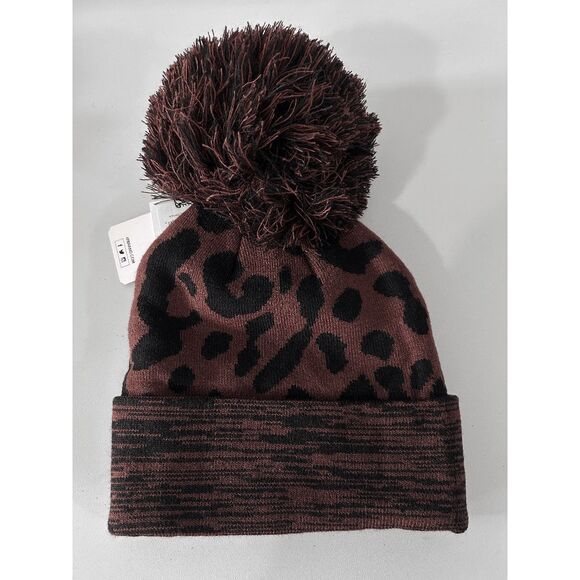 47 Michigan Wolverines Brown Rosette Cuff Women's Knit Hat Beanie - Picture 5 of 5